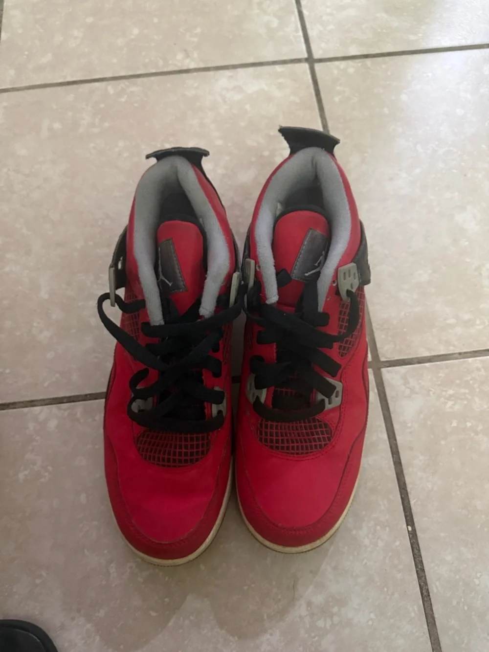 Jordan Kids Red and Black Retro Basketball Sneakers